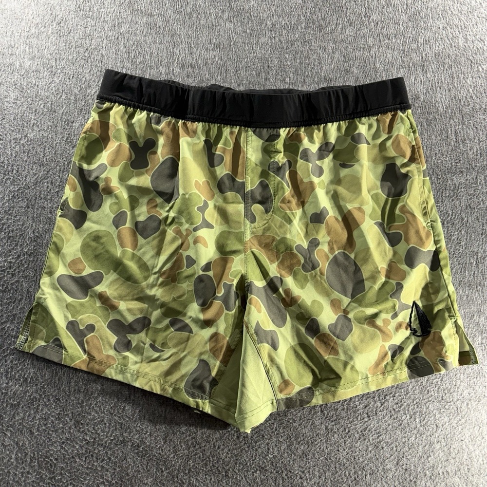 Tachuntfish THF Athletic Runner Shorts Green Camo Retro Men's 2XL